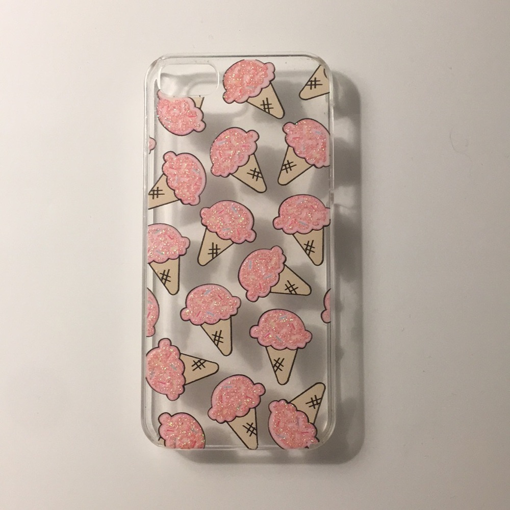 iphone 5/5s pink glitter ice cream cones case